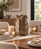 Franklin Copper Vase, side view showing organic free-form silhouette