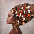 Crowned in Colours hand-painted portrait painting on 50 x 50 cm square canvas
