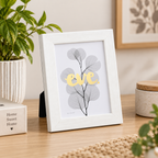 Gelati White by Eve photo frame in white high-gloss resin, angled view showing rounded profile